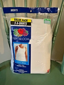 NEU Fruit of the Loom Baumwolle Tank Unterhemd 5 Stück weiß Größe 3XL Vorteilspack - Bild 1 von 4