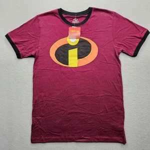 BoxLunch Men's Size Small Burgundy Black Short Sleeve Incredibles 2 T-Shirt NWT - Picture 1 of 9