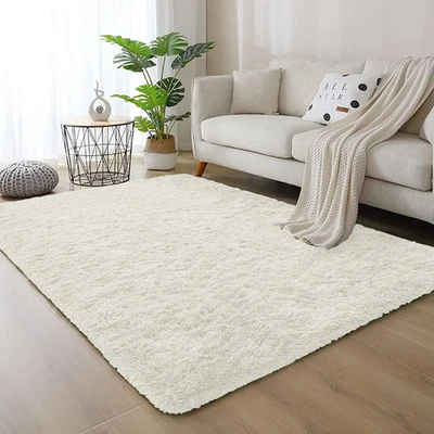 Shaggy Fluffy Area Rug Anti Skid Living Room Bedroom Carpet Ultra Soft Floor Mat - Image 1 of 4