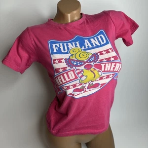 T-shirt vintage Hysteric Mini Funland rosa pagliaccio grafica Y2K Japan Streetwear XS - Foto 1 di 10