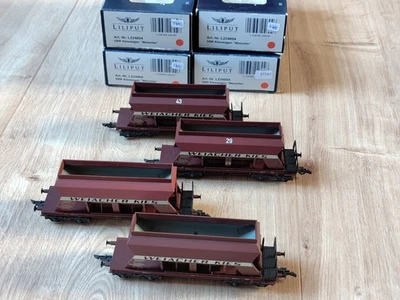 Liliput 4x SBB Weiacher Kieswagen Schotterwagen L224604. mit KK-Kinematiken, OVP - Bild 1 von 4