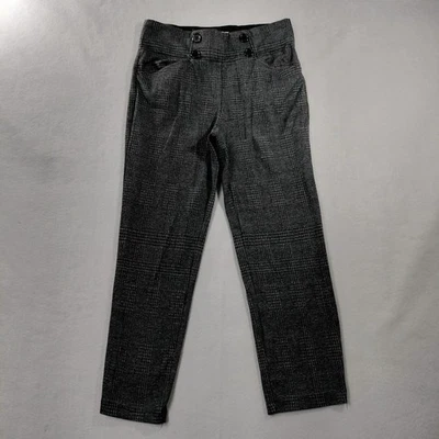 Max Studio Straight Leg Charcoal Gray Plaid Pullover Trouser Dress Pants Size M - Image 1 of 4