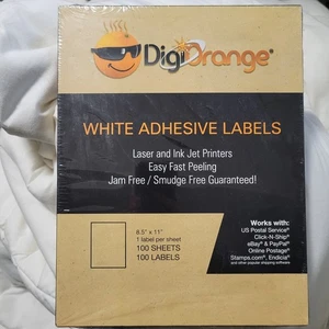 Etichette per spedizioni/spedizione Digiorange bianche nuove con etichette per stampanti laser/getto d'inchiostro 8,5"x11" - Foto 1 di 4