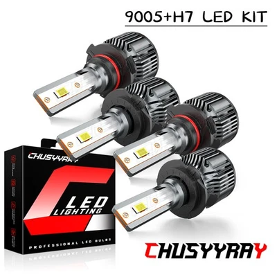 Para Lincoln Town Car Sedán 4 Puertas 4.6L 2003-2011 4x Faros LED Bombillas Altas Bajas Foto 1 de 4