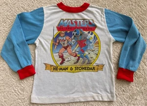 Vintage 1980’s He Man & Stonedar Kids Long Sleeve T Shirt MOTU Mattel - Picture 1 of 9