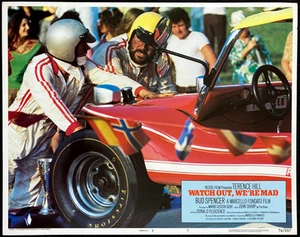 WATCH OUT WE'RE MAD Film Lobbykarte Poster Terence Hill Bud Spencer Autorennen - Bild 1 von 2