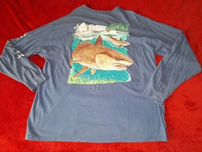 CAMISETA DE BOLSILLO CHICO HARVEY REDFISH PARA HOMBRE 2XL AZUL PESCA LS Foto 1 de 4