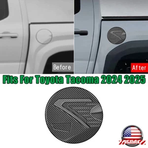 Carbon Fiber Car Fuel Tank Oil Gas Cap Cover Trim For Toyota Tacoma 2024 2025 - Foto 1 di 9