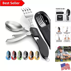 Portable Stainless Steel Spoon, Fork, and Knife Combo Set for Camping - 2 Pack - Picture 1 of 9