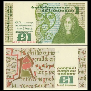 🇮🇪 Ireland 1 Pound 1980 “AKD” Prefix P 70 b Crisp Gem UNC - Picture 1 of 5