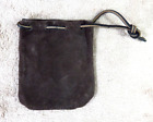Suede Carry Pouch w/ Leather Drawstring - 4" x 5"