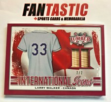 2021 Leaf Lumber International Icons RED Bat Relic /7 II05 Larry Walker CANADA