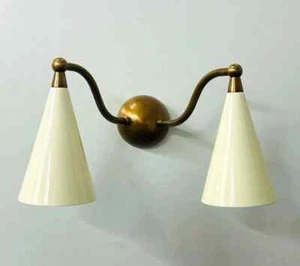 2 Light Mid Century Wall Sconce Wall Light Lamp, Handmade Brass Modern Wall Lamp - Picture 1 of 6