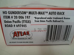 Atlas 20006197, HO Gunderson Multi-Max Auto Rack UP RD# 697445 (TTGX) - Picture 1 of 8