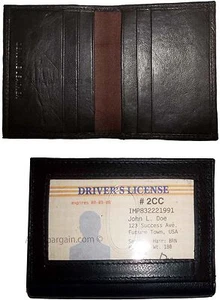 Menge 2 Leder Visitenkarte Kreditkartenetui Ausweis Geldautomat Geldbörse Kartenträger Neu - Bild 1 von 12