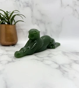 HTF Imperial Glass Heisey Jade Green Tiger Panther Figurine - Picture 1 of 6
