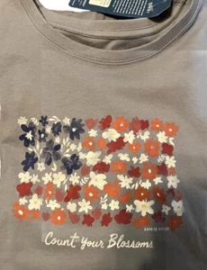 NWT Women's Life is Good Count Your Blossoms Shirt So Cute!!! Size XXXL - Picture 1 of 6