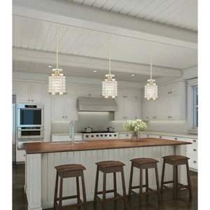 Livex Grammercy 1 Light Mini Pendant, Winter Gold/Clear Crystals - 50560-28 - Picture 1 of 1