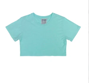 Jungmaven Super Cropped Lorel T-Shirt Oasis Blau Hanf Bio Baumwolle Small Neu mit Etikett - Bild 1 von 8