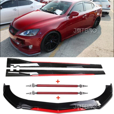 Alerón divisor de labios para parachoques delantero + faldones laterales + varillas de puntal para Lexus IS300 IS250 Foto 1 de 4