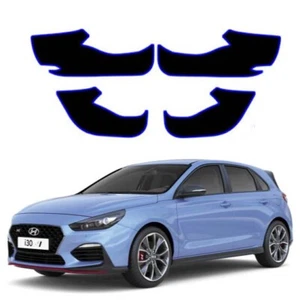 Black w/ Blue Line Velvet Inside Door Panel Pad Cover for 2018 2019 Hyundai i30N - Picture 1 of 5