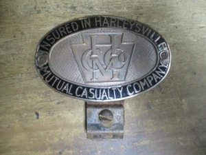 Vintage Harleysville Mutual Casualty Company License Plate Topper - Picture 1 of 7