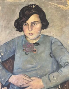 PORTRAIT EINES MÄDCHENS. ÖLGEMÄLDE AUF LEINWAND. ANONYM. SPANIEN. um 1920 - Bild 1 von 1