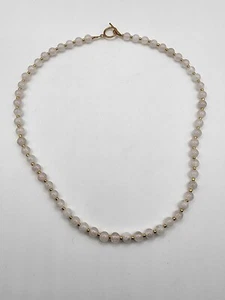 Handmade Round Rose Quartz Bead 1/20 14k Gold Filled Toggle Clasp Necklace - Picture 1 of 11
