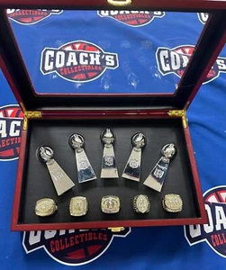 San Francisco 49ers 10pc Replica Super Bowl Ring & Trophy Set w/ Display Box - Picture 1 of 2