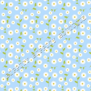 HERMOSA HOJA DE TELA ""DAISY DELIGHT"" IMPRESA EN LONA... ARCOS PARA EL CABELLO, - Imagen 1 de 12