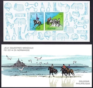 FRANCE - 2014 Equestrian Sports souvenir sheet w/folder - VF MNH - Picture 1 of 1