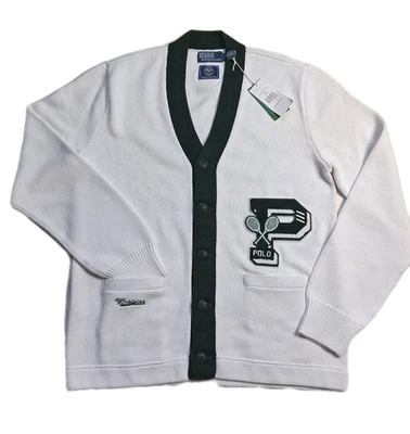 SELTENE Polo Ralph Lauren Varsity Strickjacke Wimbledon M Neu/ Neu mit Etikett - Bild 1 von 4