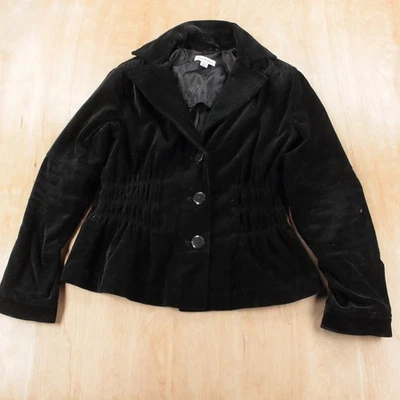 Chaqueta Blazer JOAN RIVERS Ajustada Peplum Terciopelo PEQUEÑA y2k Preparación Gótica Oscura Academia Foto 1 de 4