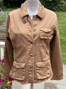 Woolrich Canvas Jacket Women’s “New Saddle” Chore Coat Button Brown Pocket Sz M - Picture 1 of 15