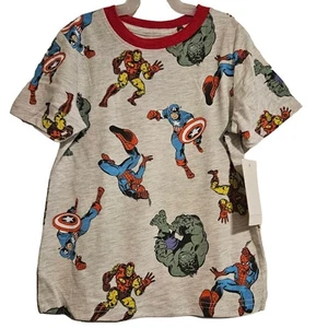 Kinder Gr. 4 Marvel Jungen Allover Print Avengers Kurzarm T-Shirt - Bild 1 von 3