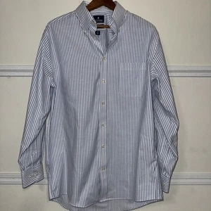Stafford Mens Size 15.5 (32-33) Blue Striped Dress Shirt Button Up Long Sleeve - Picture 1 of 8