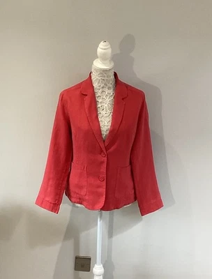 Seasalt Cornwall Blinker Linen Blazer. Raspberry. Size 12. BNWT. RRP £89.95 - Image 1 of 4
