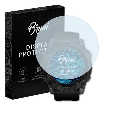 Bruni 2x Protective Film for Garmin Fenix 7X 51mm Screen Protector