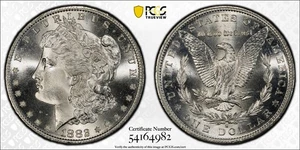 1882-S Morgan Silver Dollar, MS67, PCGS Gold Shield (10586) - Picture 1 of 6