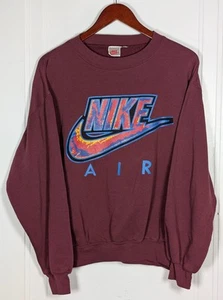 Felpa pullover media uomo Nike Air Graffiti colorata vintage grigia etichetta vintage - Foto 1 di 4