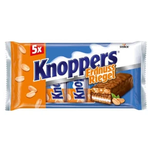 Knoppers Erdnussriegel 5 einzeln verpackte Waffelriegel 200g - Picture 1 of 1