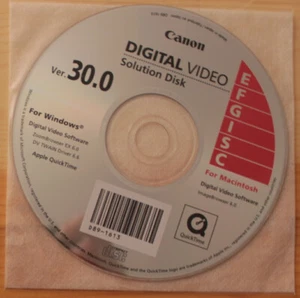 [SW37] Canon DIGITAL VIDEO V. 30.0; Video Software, ZoomBrowser, QuickTime [OVP] - Bild 1 von 1