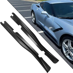 Side Skirts Extension Rocker Panels Compatible with 2014-2019 Chevrolet Corvette - Picture 1 of 8