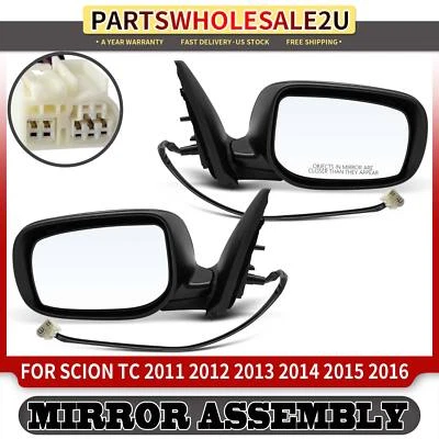 Espejo retrovisor negro eléctrico para conductor y pasajero 2 piezas con intermitente para Scion tC 2011-2016 Foto 1 de 4