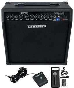 Rockville G-AMP 30 Watt Guitar Combo Amplifier Amp w/Bluetooth+Footswitch+Mic - Picture 1 of 12