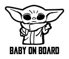 Baby On Board Star Wars Grogu Decal #5 5"x6" Choose Color