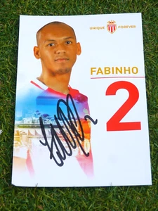 Carte Photo Officielle AS MONACO FC ASM signée FABINHO foot ultras - Bild 1 von 1