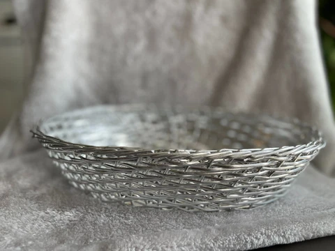Vintage metal Silver Bread Basket Cover