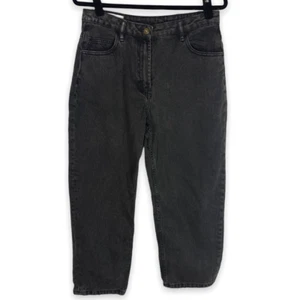 Jeans donna Petite nero collusione 100% cotone vita alta mamma stile X006 tg 30x26 - Foto 1 di 8