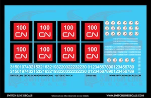 N Maßstab Canadian National 100 GEVO Patch Aufkleber Set - Bild 1 von 1